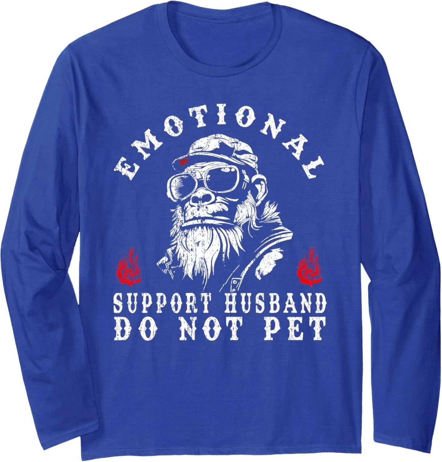 Emotional Support Husband Do Not Pet Funny Monkey - Adult & Kids T-Shirts, Sweatshirts & Hoodies apparel design preview 1