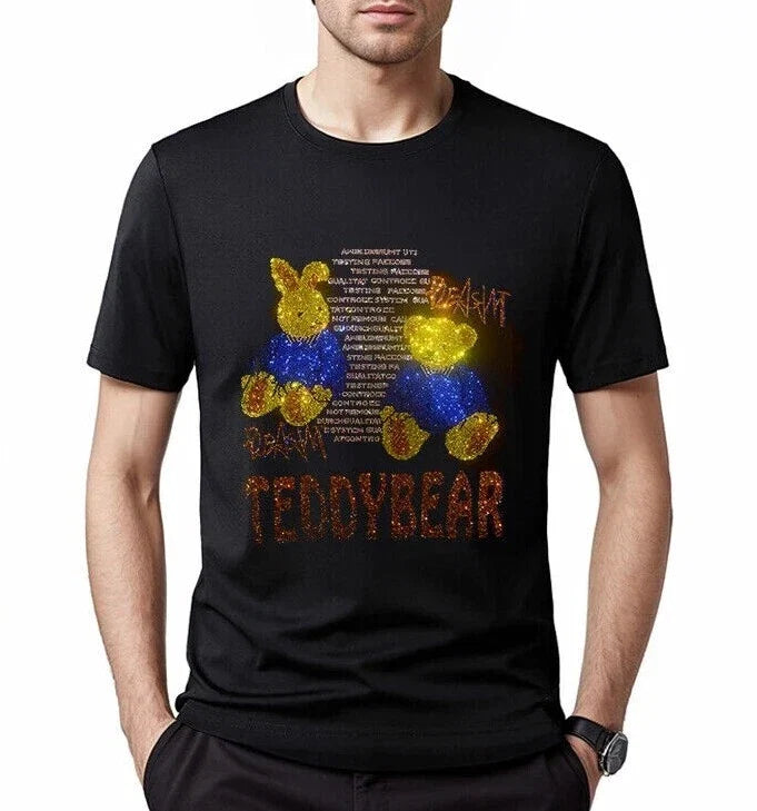 New Fashion Diamond Rhinestones Bear Luxury Men Black - Adult & Kids T-Shirts, Sweatshirts & Hoodies apparel design preview 1