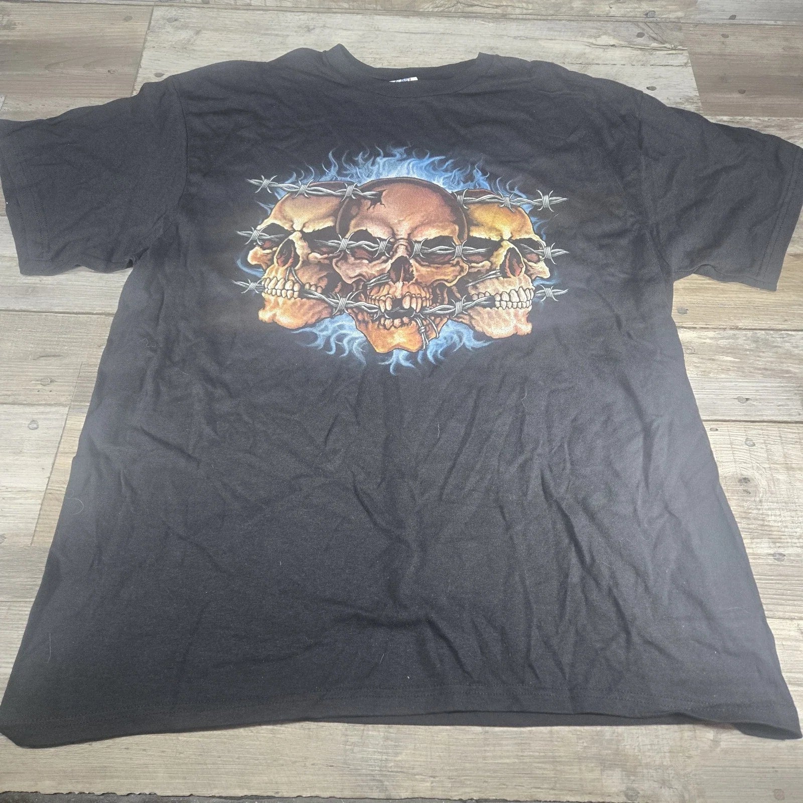 Vintage Y2K Skull Barb Wire XL Delta - Adult & Kids T-Shirts, Sweatshirts & Hoodies apparel design preview 1