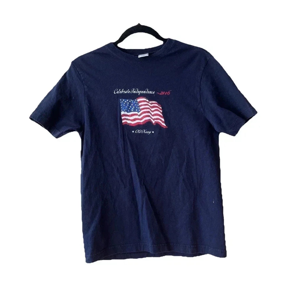 Old Navy 2000 American Flag y2k vintage 2007 4th July - Adult & Kids T-Shirts, Sweatshirts & Hoodies apparel design preview 1