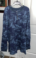 KingSize Blue Camo Thermal Mens Big 5XL Henley - Adult & Kids T-Shirts, Sweatshirts & Hoodies apparel design preview 1