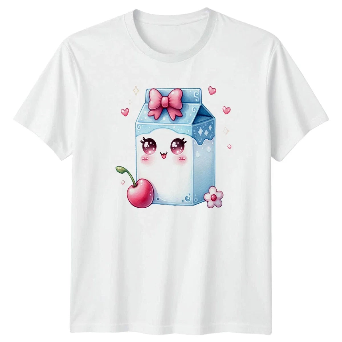 Cute Kawaii Milk Carton Cherry Food Birthday Gift For - Adult & Kids T-Shirts, Sweatshirts & Hoodies apparel design preview 1