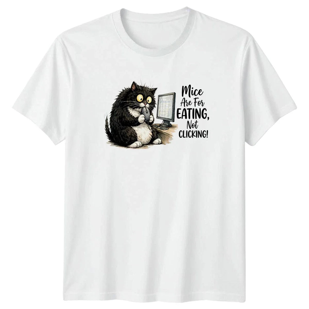 Mice Are For Eating Not Office Humor Cat Gift Him And - Adult & Kids T-Shirts, Sweatshirts & Hoodies apparel design preview 1