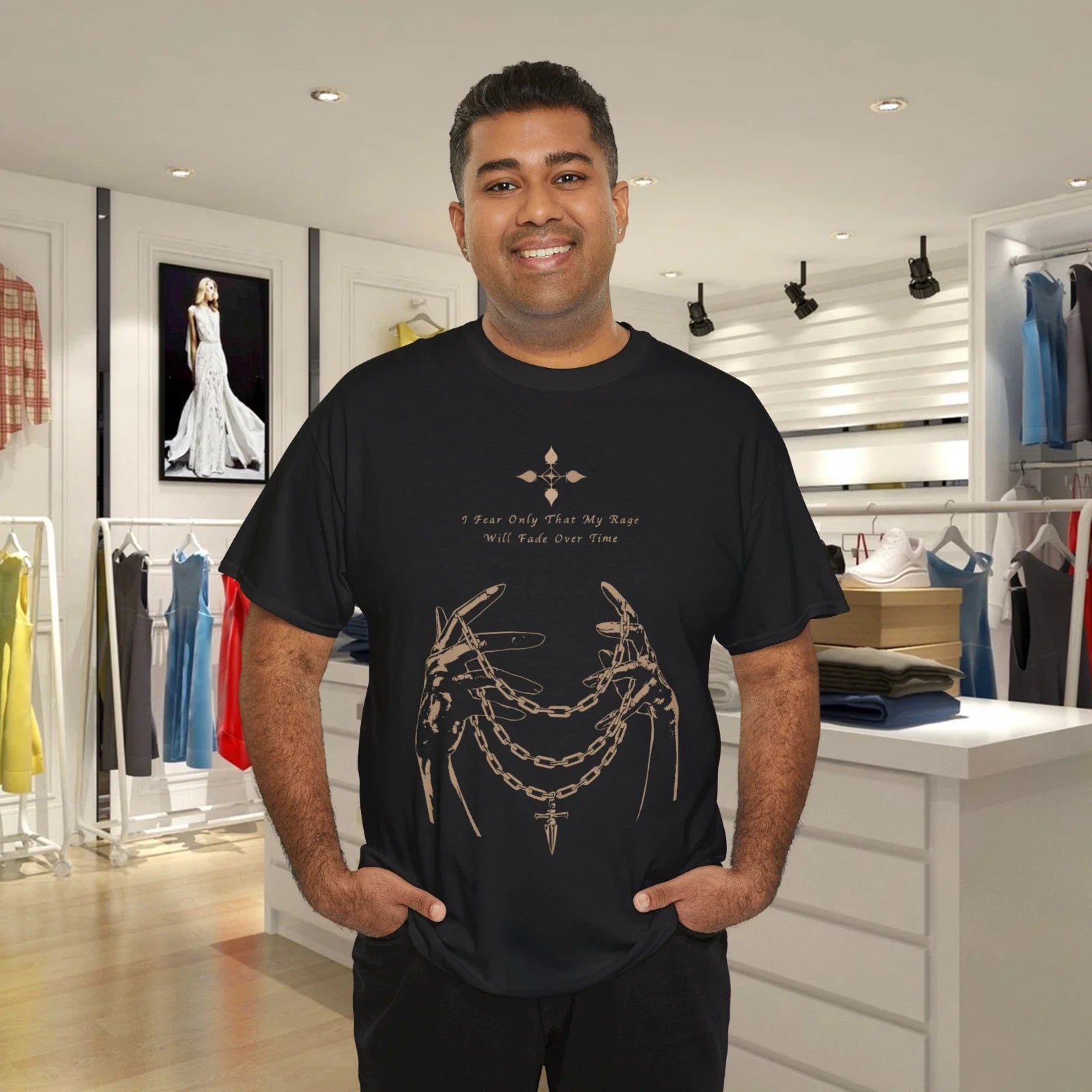 Minimalist hands with dagger chain - Adult & Kids T-Shirts, Sweatshirts & Hoodies apparel design preview 1