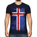 Iceland Grunge Flag Men Football Icelandic Gift - Adult & Kids T-Shirts, Sweatshirts & Hoodies apparel design preview 1