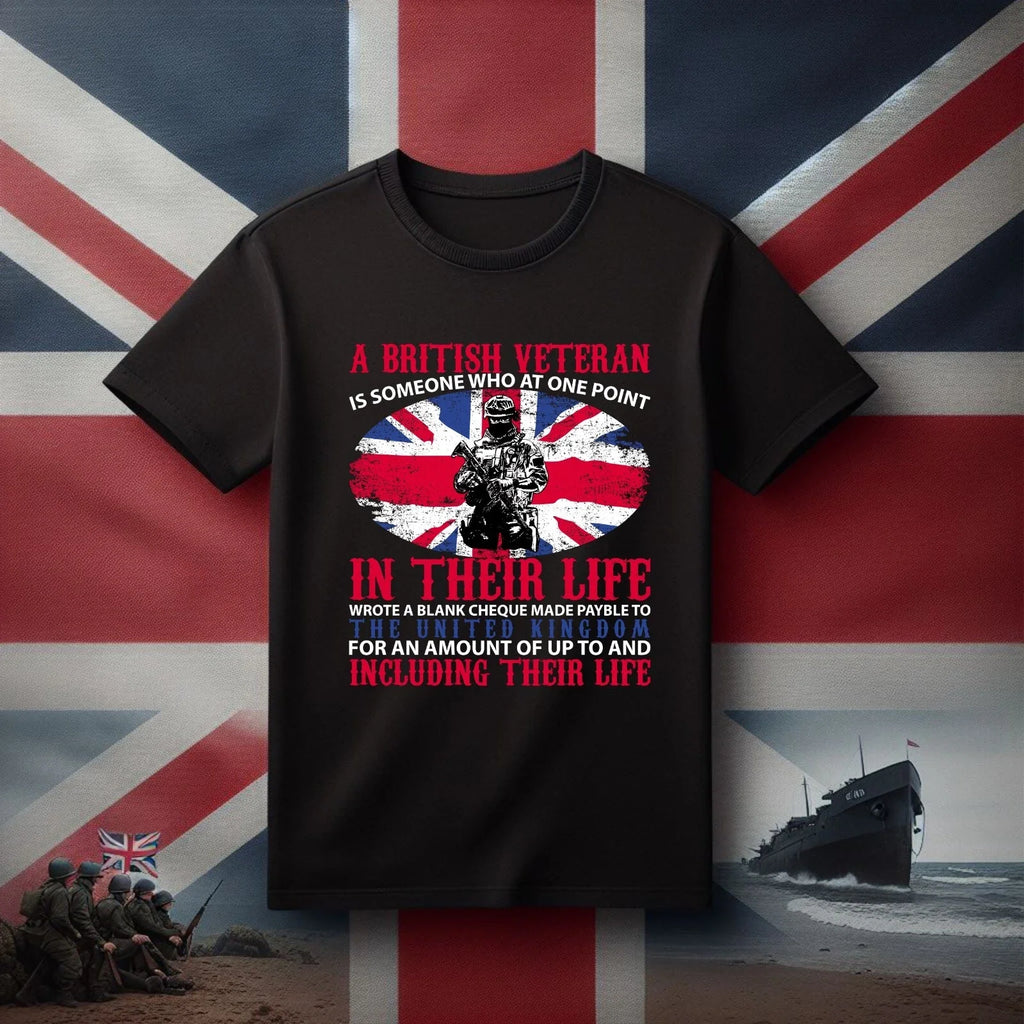British Veteran D-Day UK Flag Remembrance Day - Adult & Kids T-Shirts, Sweatshirts & Hoodies apparel design preview 1