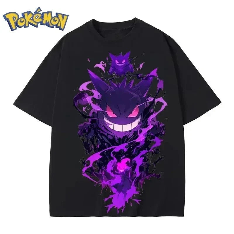 Anime Gengar Cotton Pokehead Graphic Print - Adult & Kids T-Shirts, Sweatshirts & Hoodies apparel design preview 1