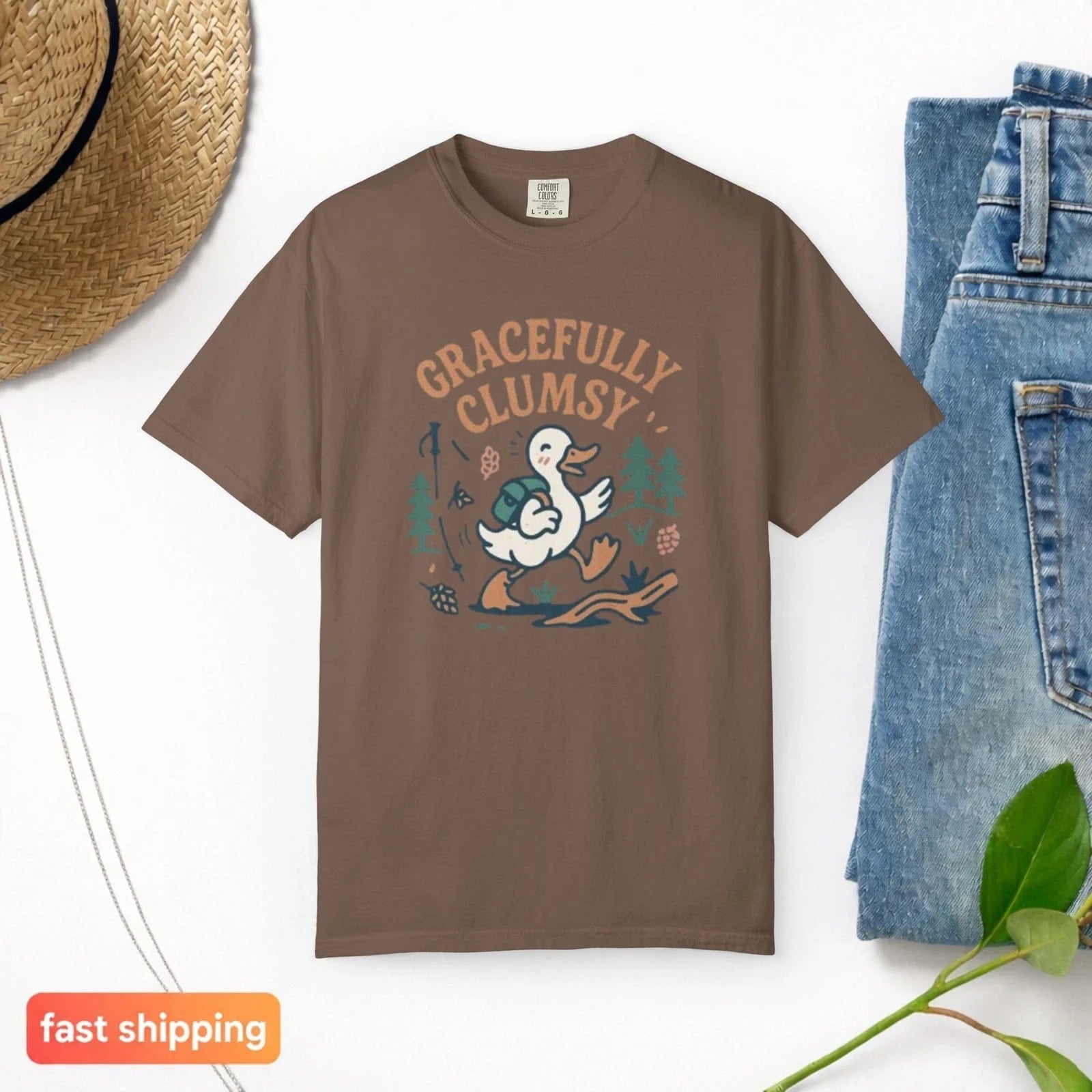 Gracefully Clumsy Duck Unisex Comfort Colors - Adult & Kids T-Shirts, Sweatshirts & Hoodies apparel design preview 1