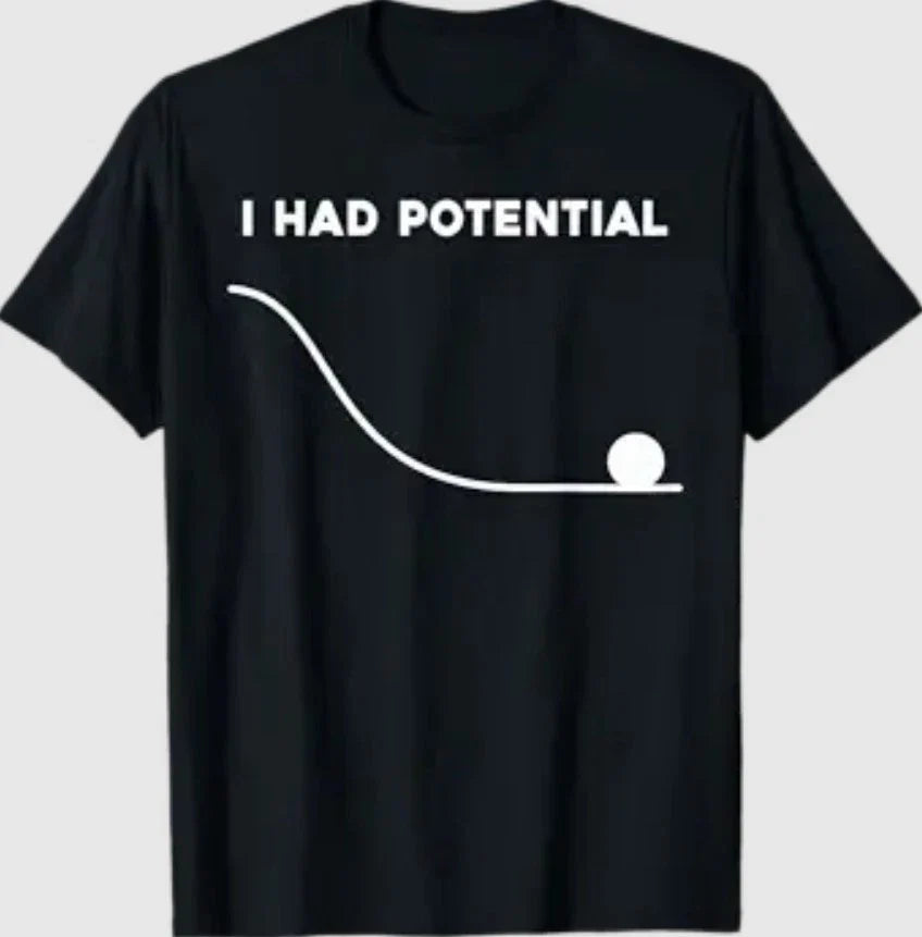 I Had Potential Funny Sarcastic Minimal Quote - Adult & Kids T-Shirts, Sweatshirts & Hoodies apparel design preview 1
