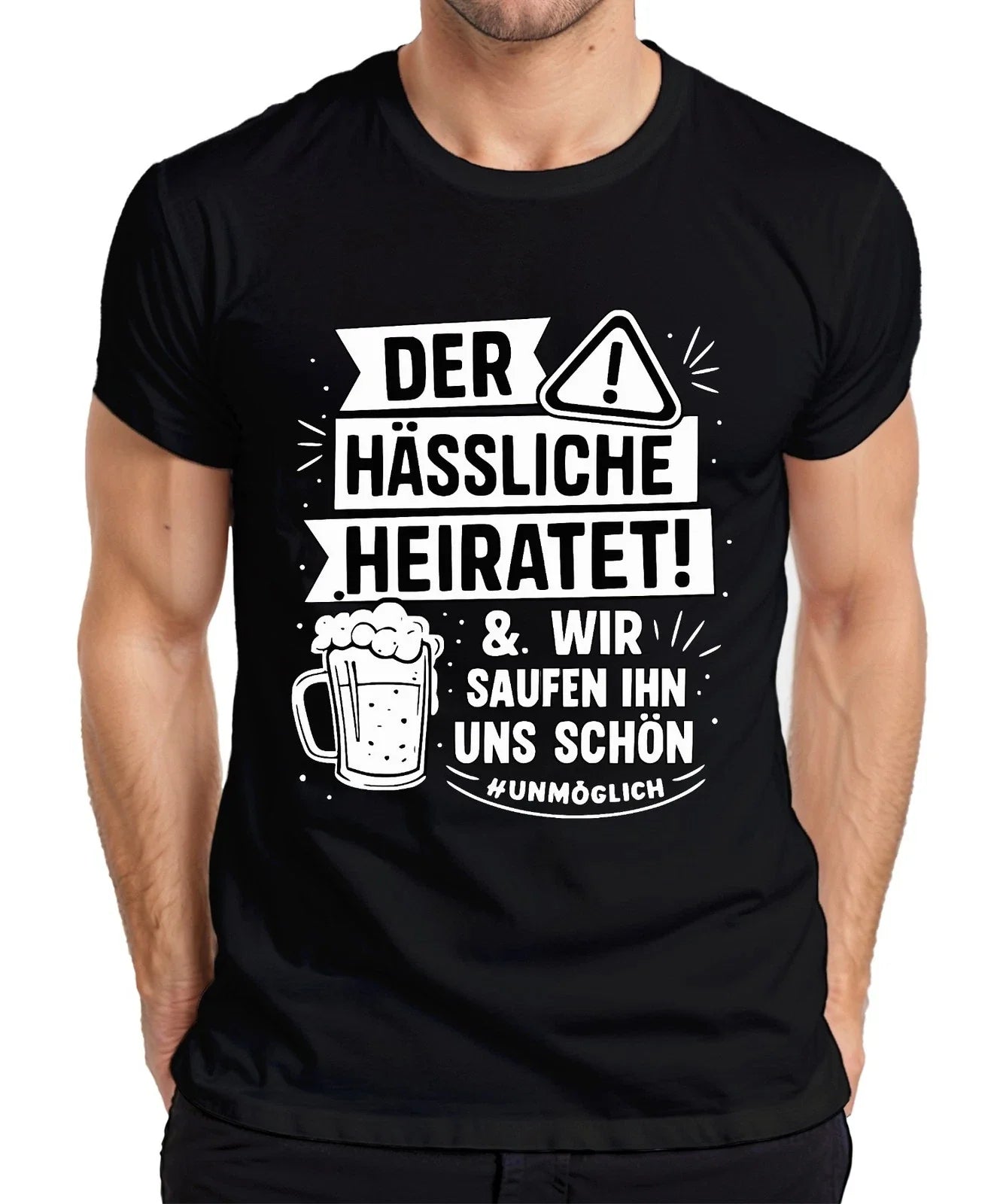 The Ugly One We Marry Him Beautiful JGA Beer Party - Adult & Kids T-Shirts, Sweatshirts & Hoodies apparel design preview 1