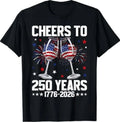 Cheers to 250 USA Years Glasses of Wine 250th - Adult & Kids T-Shirts, Sweatshirts & Hoodies apparel design preview 1