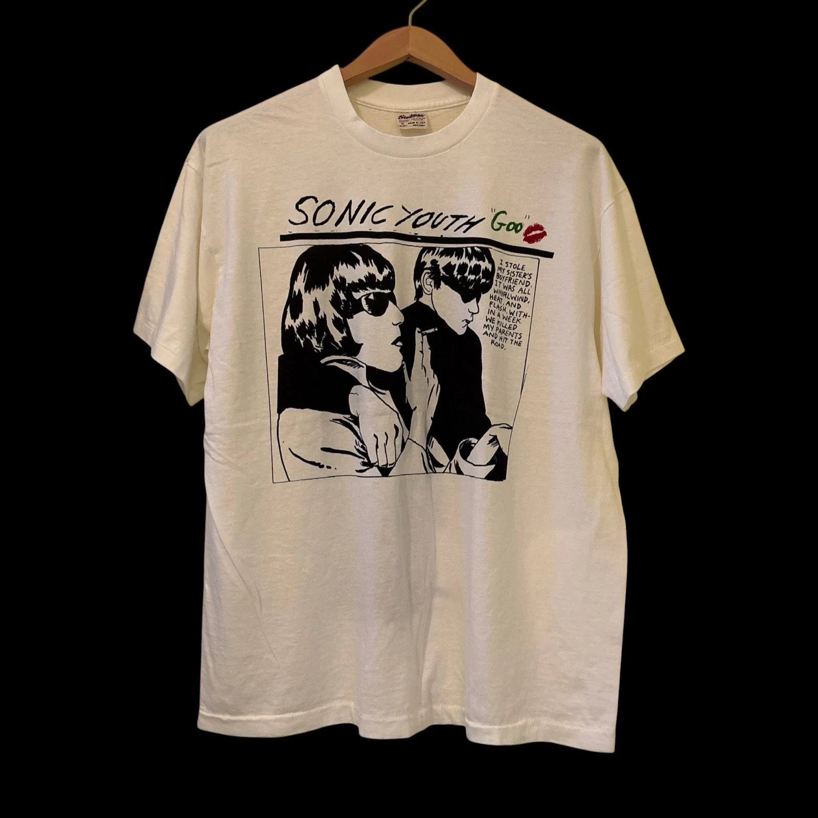Vintage Sonic Youth Goo 90s Band Grunge Concert White - Adult & Kids T-Shirts, Sweatshirts & Hoodies apparel design preview 1
