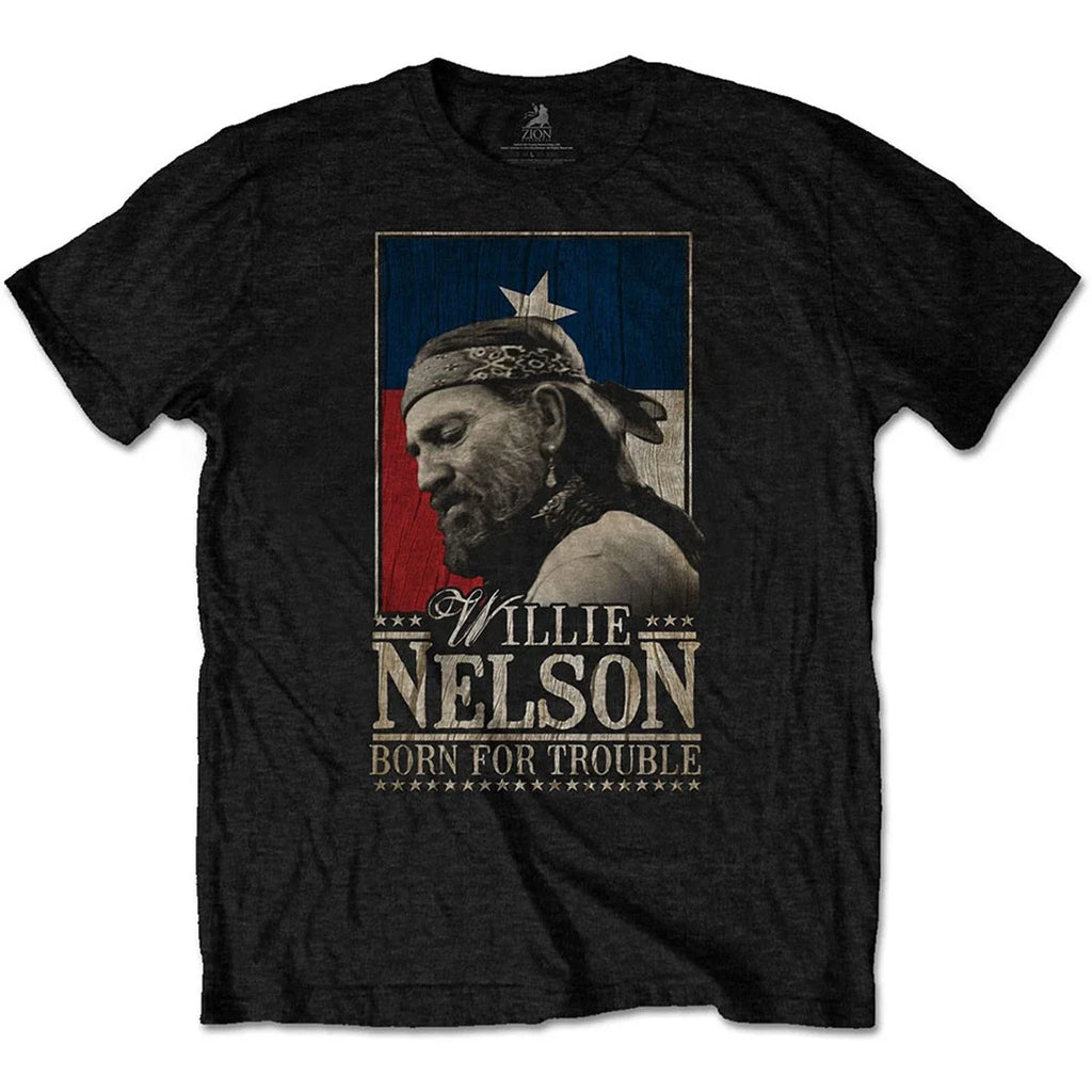 Willie Nelson Born for Trouble Official Mens - Adult & Kids T-Shirts, Sweatshirts & Hoodies apparel design preview 1