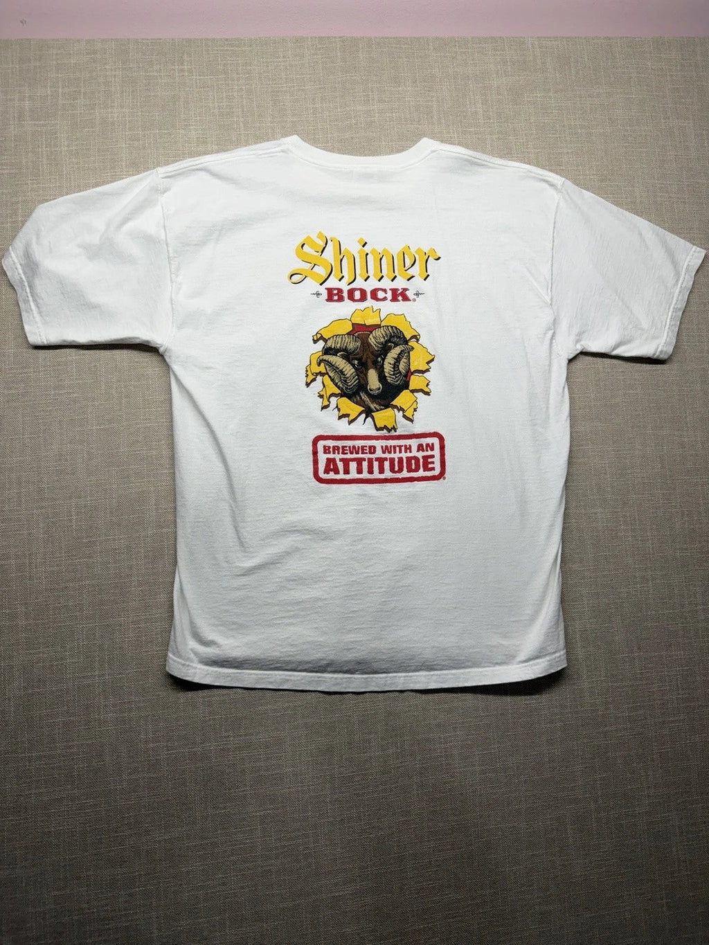 RARE VTG Shiner Bock Brewed With An Attitude Ram Head - Adult & Kids T-Shirts, Sweatshirts & Hoodies apparel design preview 1