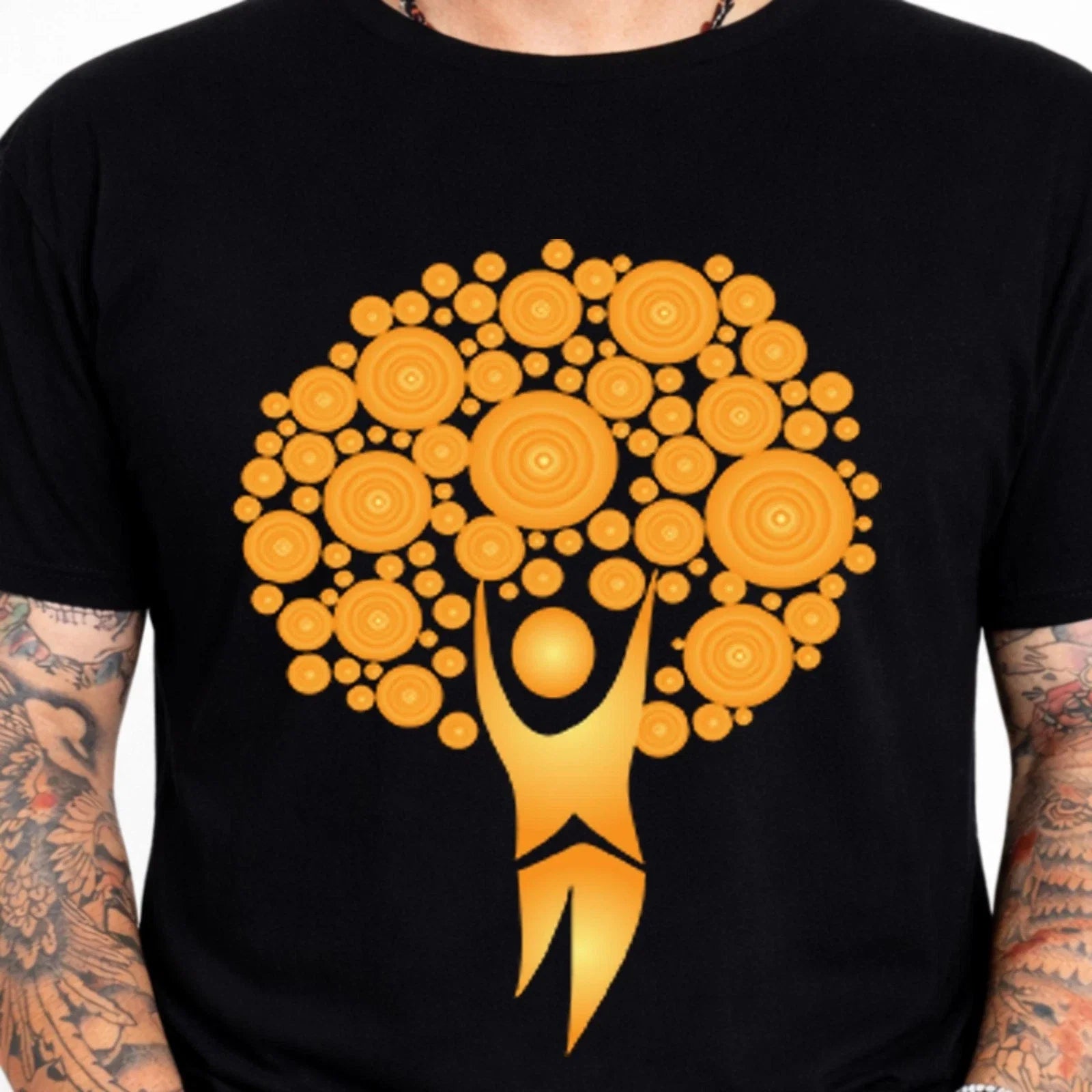 Abstract Tree Circles Graphic Gold Art Spiritual - Adult & Kids T-Shirts, Sweatshirts & Hoodies apparel design preview 1