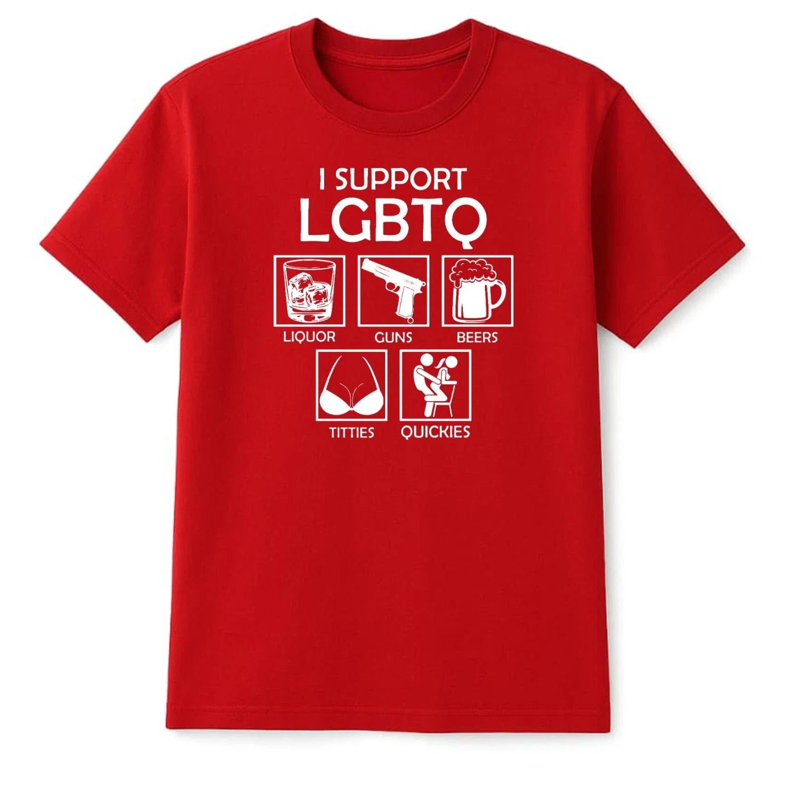 I Support LGBTQ Funny Dark Humour Offensive Statement - Adult & Kids T-Shirts, Sweatshirts & Hoodies apparel design preview 1