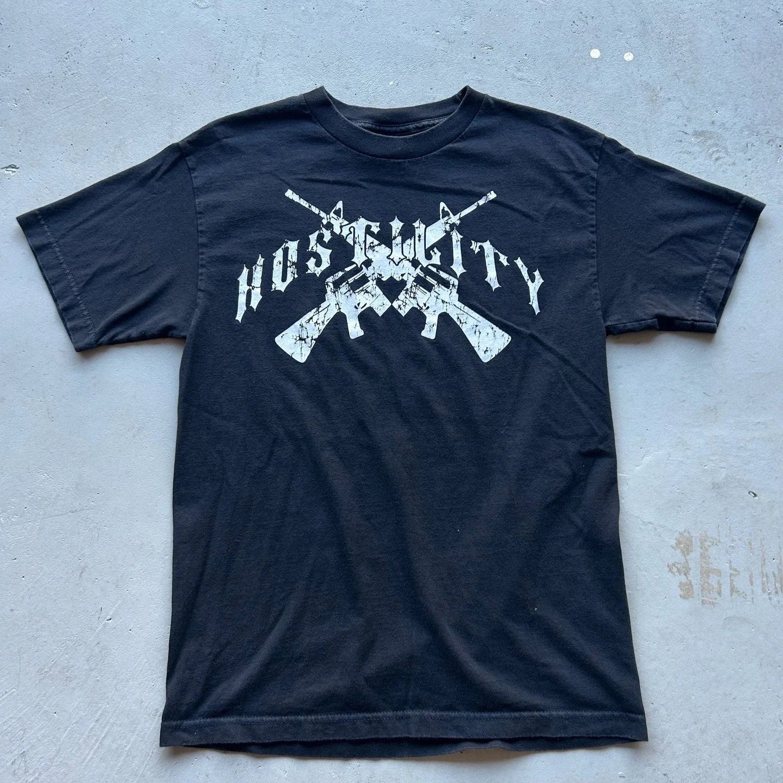 Y2K Hostility Graphic Size M Black - Adult & Kids T-Shirts, Sweatshirts & Hoodies apparel design preview 1
