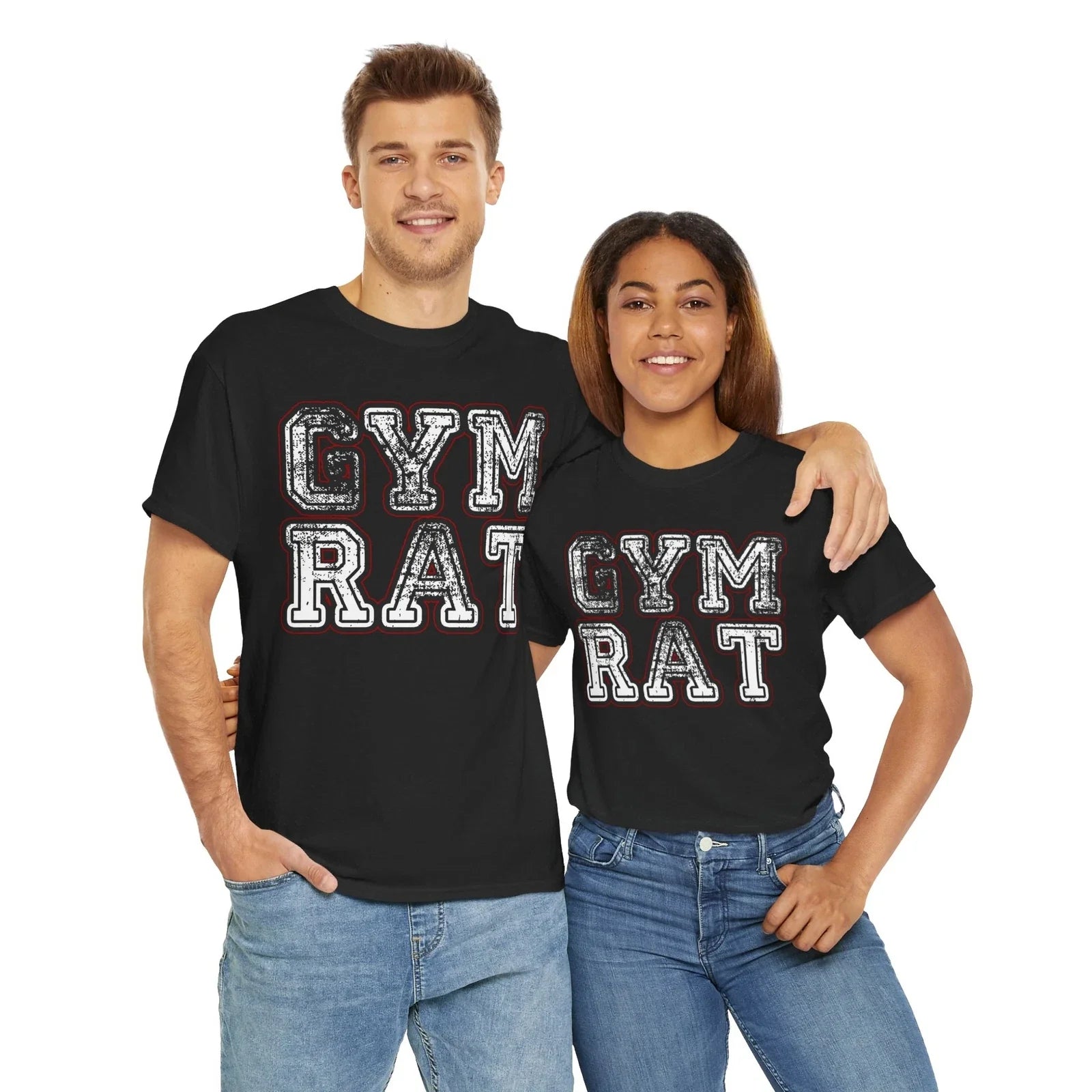 GYM RAT TRENDY FITNESS GRAPHIC Unisex Heavy Cotton - Adult & Kids T-Shirts, Sweatshirts & Hoodies apparel design preview 1