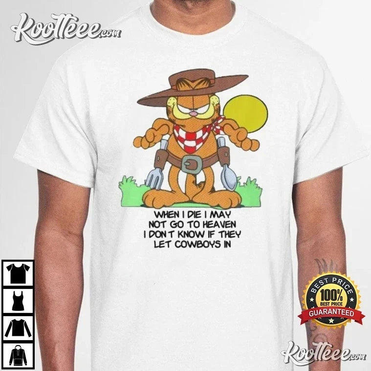 Garfield Cowboy Heaven S-5XL - Adult & Kids T-Shirts, Sweatshirts & Hoodies apparel design preview 1