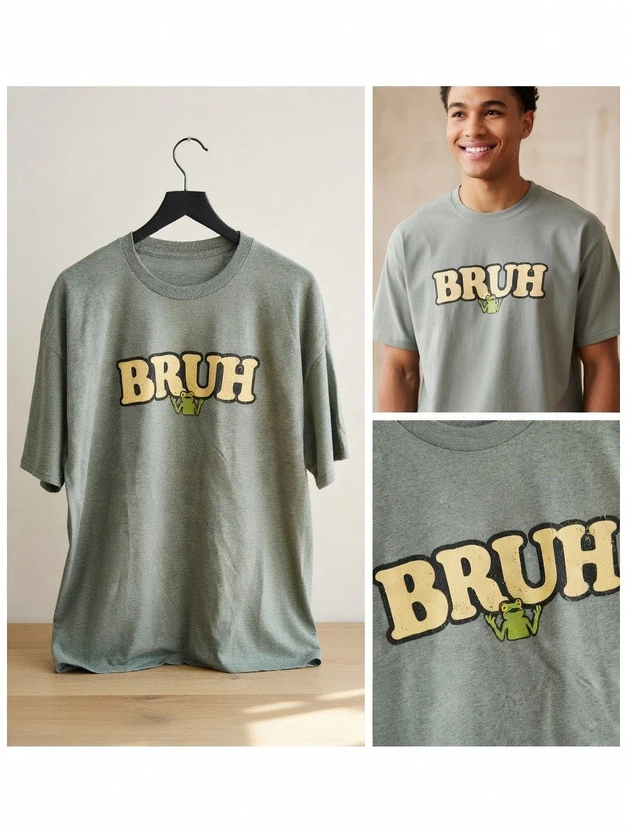 "BRUH" Frog Graphic Size 2XL - Adult & Kids T-Shirts, Sweatshirts & Hoodies apparel design preview 1