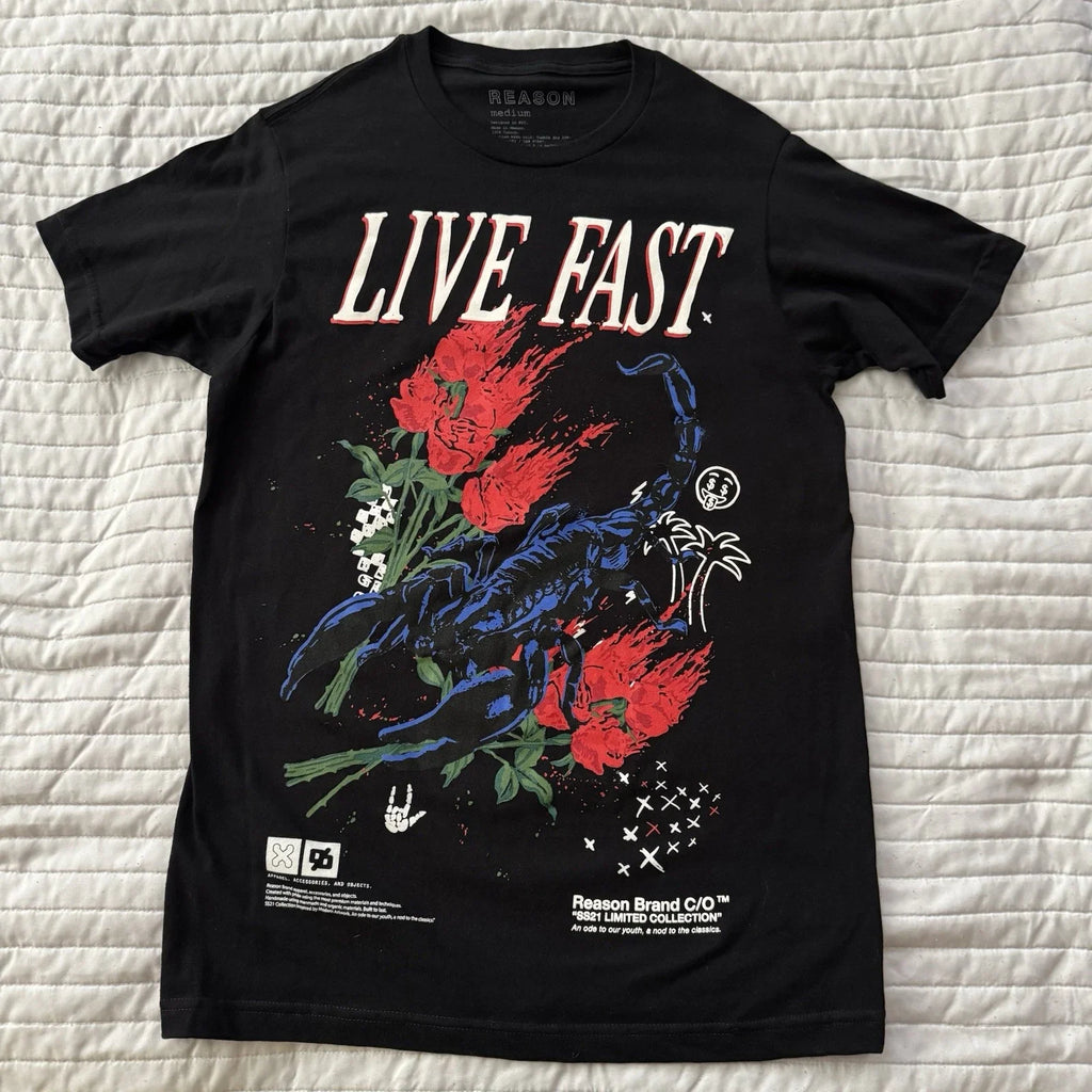 Reason Clothing Live Fast Graphic Black Size Medium - Adult & Kids T-Shirts, Sweatshirts & Hoodies apparel design preview 1