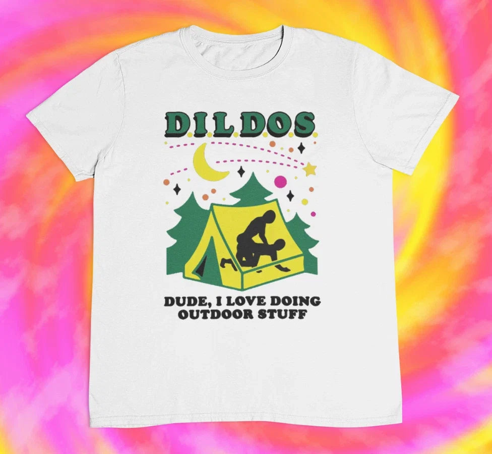 DILDOS Dude I Love Doing Outdoor Stuff y2k 2000s 90s - Adult & Kids T-Shirts, Sweatshirts & Hoodies apparel design preview 1