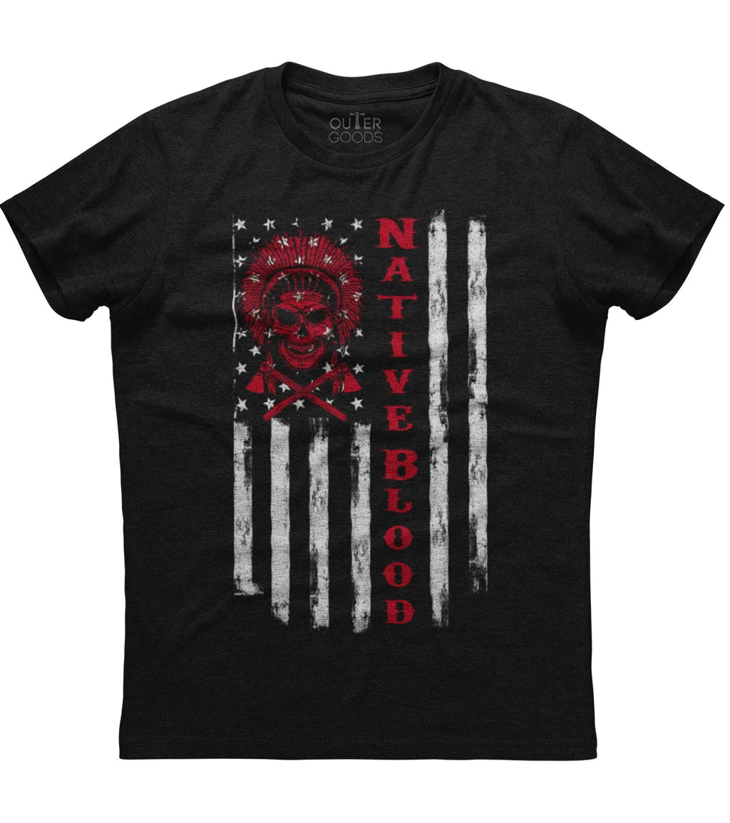 American Flag Native Blood Mens Short Sleeve New - Adult & Kids T-Shirts, Sweatshirts & Hoodies apparel design preview 1