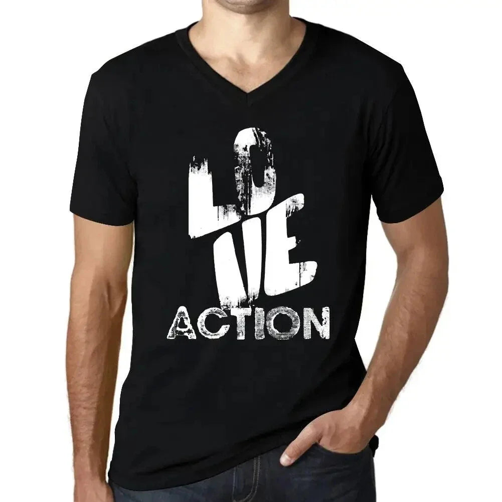 Men's Graphic V Neck Love Action Eco-Friendly Limited - Adult & Kids T-Shirts, Sweatshirts & Hoodies apparel design preview 1