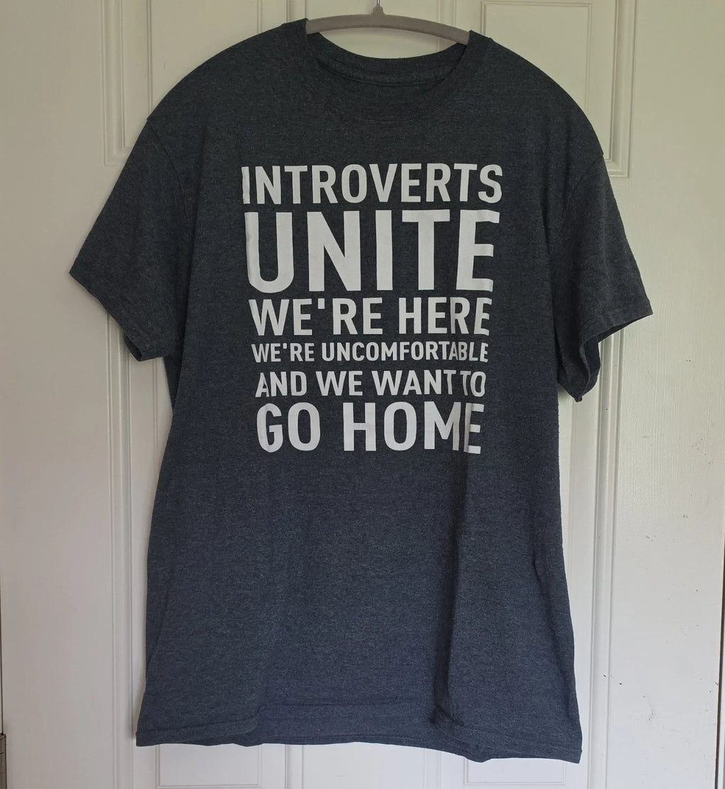 Introverts Unite Dark Gray Graphic Print Men's Short - Adult & Kids T-Shirts, Sweatshirts & Hoodies apparel design preview 1