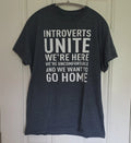 Introverts Unite Dark Gray Graphic Print Men's Short - Adult & Kids T-Shirts, Sweatshirts & Hoodies apparel design preview 1