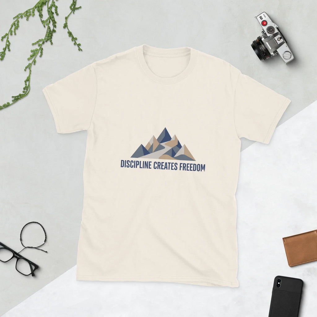 Discipline Creates Freedom Mountain Minimalist - Adult & Kids T-Shirts, Sweatshirts & Hoodies apparel design preview 1