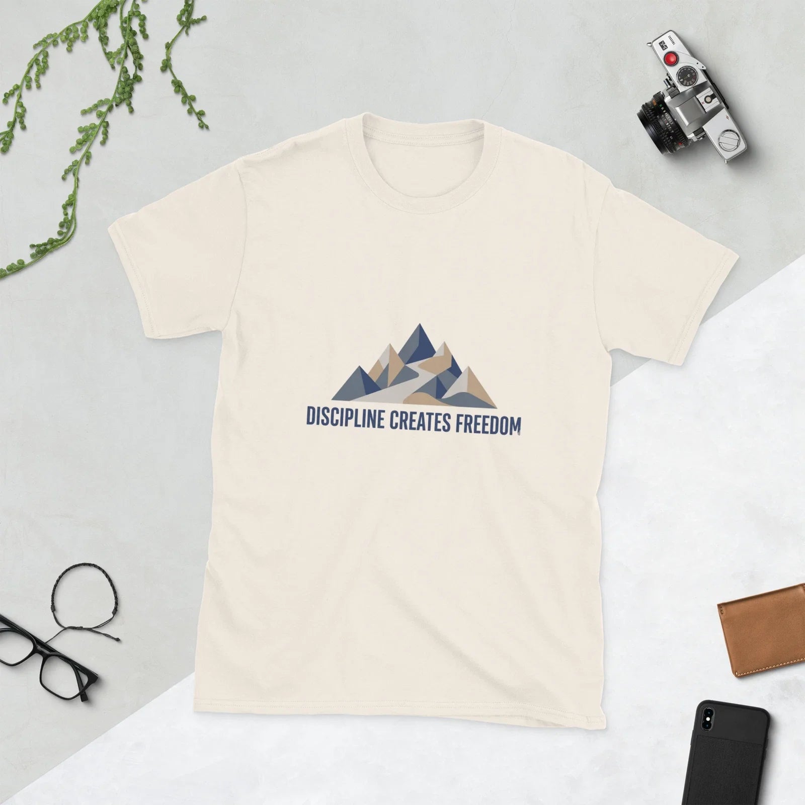 Discipline Creates Freedom Mountain Minimalist - Adult & Kids T-Shirts, Sweatshirts & Hoodies apparel design preview 1