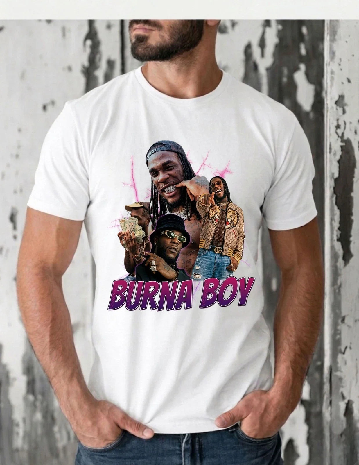 Burna Boy Vintage Music Retro 90s Classic Rap Fan - Adult & Kids T-Shirts, Sweatshirts & Hoodies apparel design preview 1