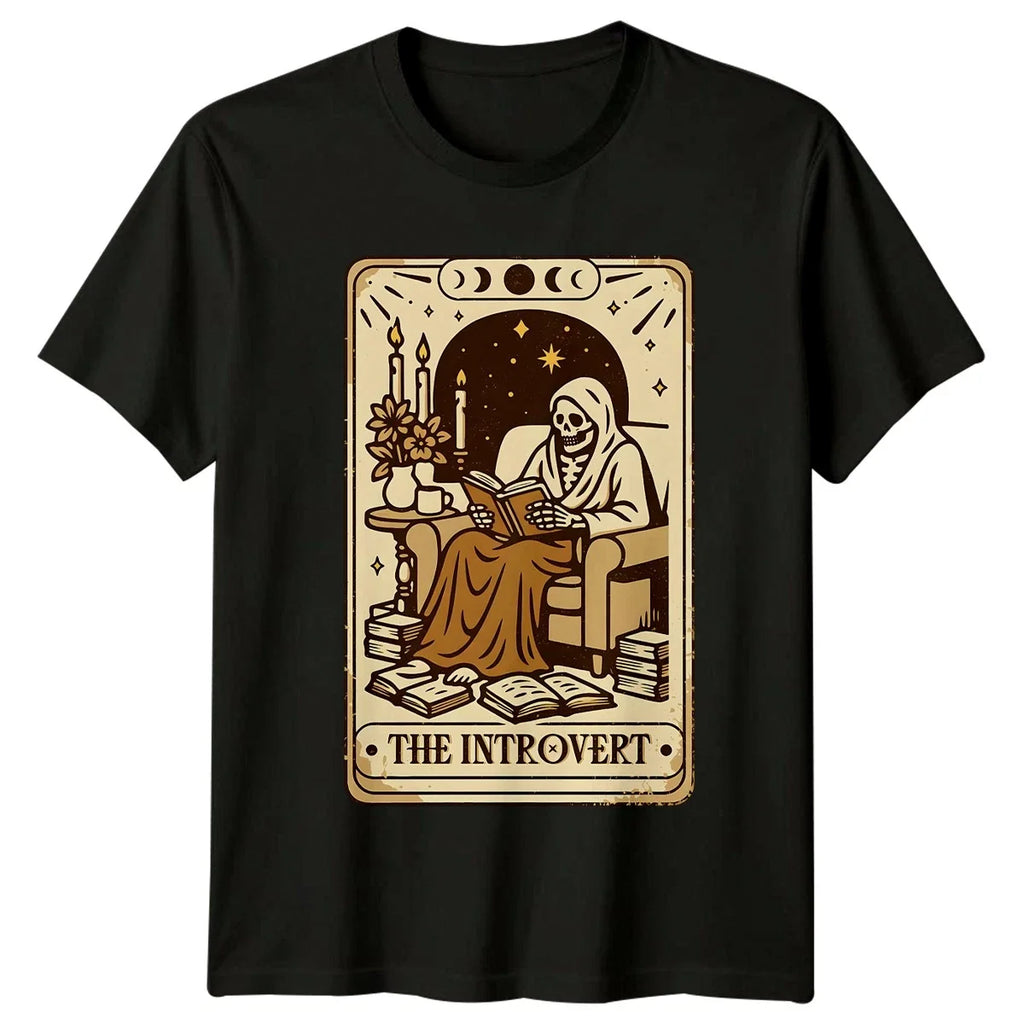 The Introvert Reading Tarot Sarcasm Birthday Gift For - Adult & Kids T-Shirts, Sweatshirts & Hoodies apparel design preview 1