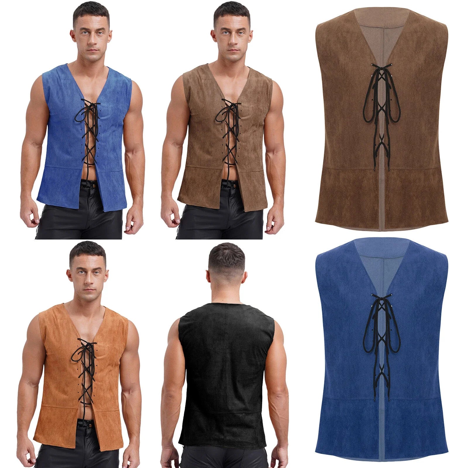 Men's Top Medieval Vest V Neck Waistcoat Disco Blouse - Adult & Kids T-Shirts, Sweatshirts & Hoodies apparel design preview 1