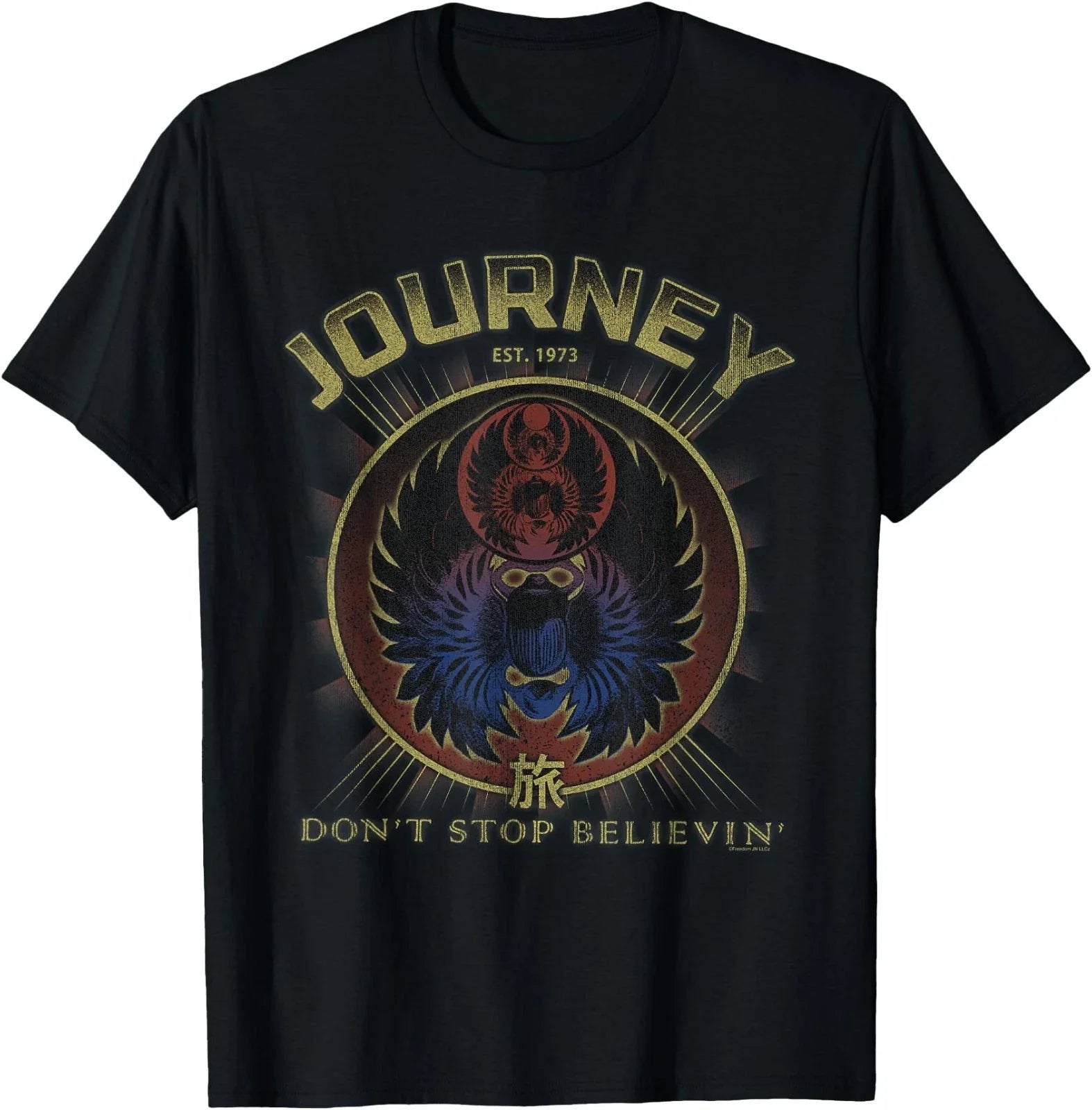 Journey Gold Don't Stop Believin' Scarab Logo Vintage - Adult & Kids T-Shirts, Sweatshirts & Hoodies apparel design preview 1