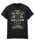 Life Begins at 80 Mens Funny Born In 1946 80th - Adult & Kids T-Shirts, Sweatshirts & Hoodies apparel design preview 1