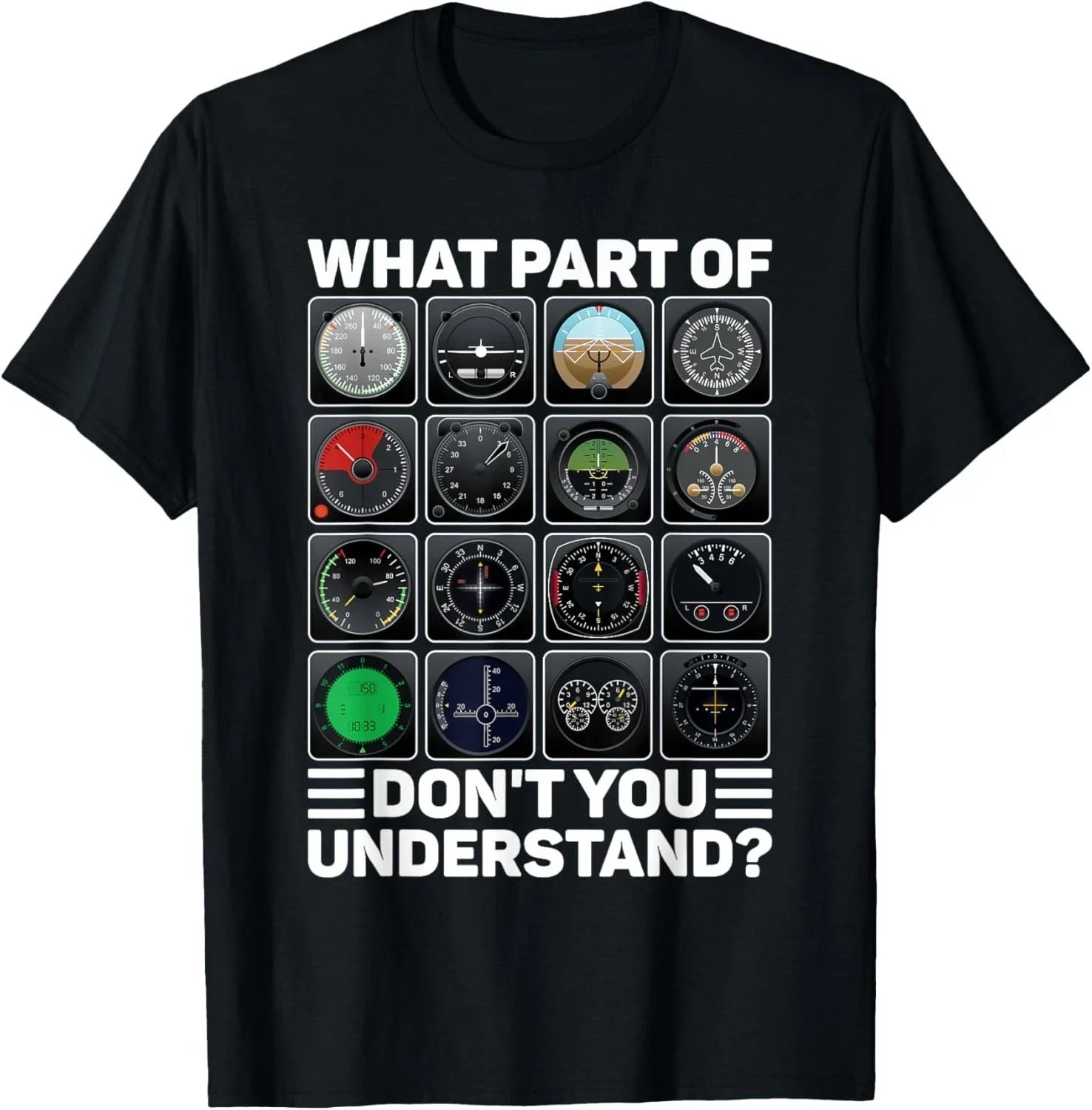 Airline Aircraft Airplane Pilot Tools Instruments - Adult & Kids T-Shirts, Sweatshirts & Hoodies apparel design preview 1