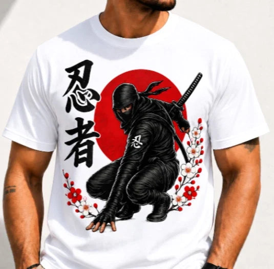 Ninja Shinobi Japanese Kanji Graphic White Streetwear - Adult & Kids T-Shirts, Sweatshirts & Hoodies apparel design preview 1