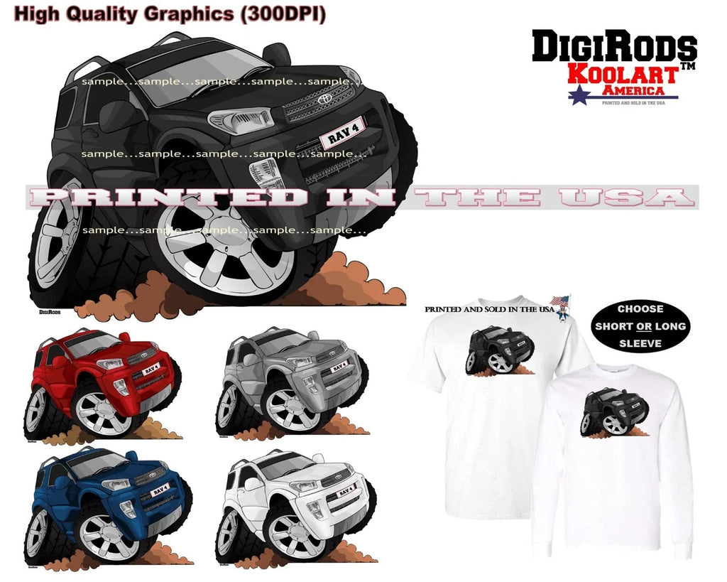 DigiRods Toyota RAV4 RAV 4 SUV 4x4 Model Koolart - Adult & Kids T-Shirts, Sweatshirts & Hoodies apparel design preview 1