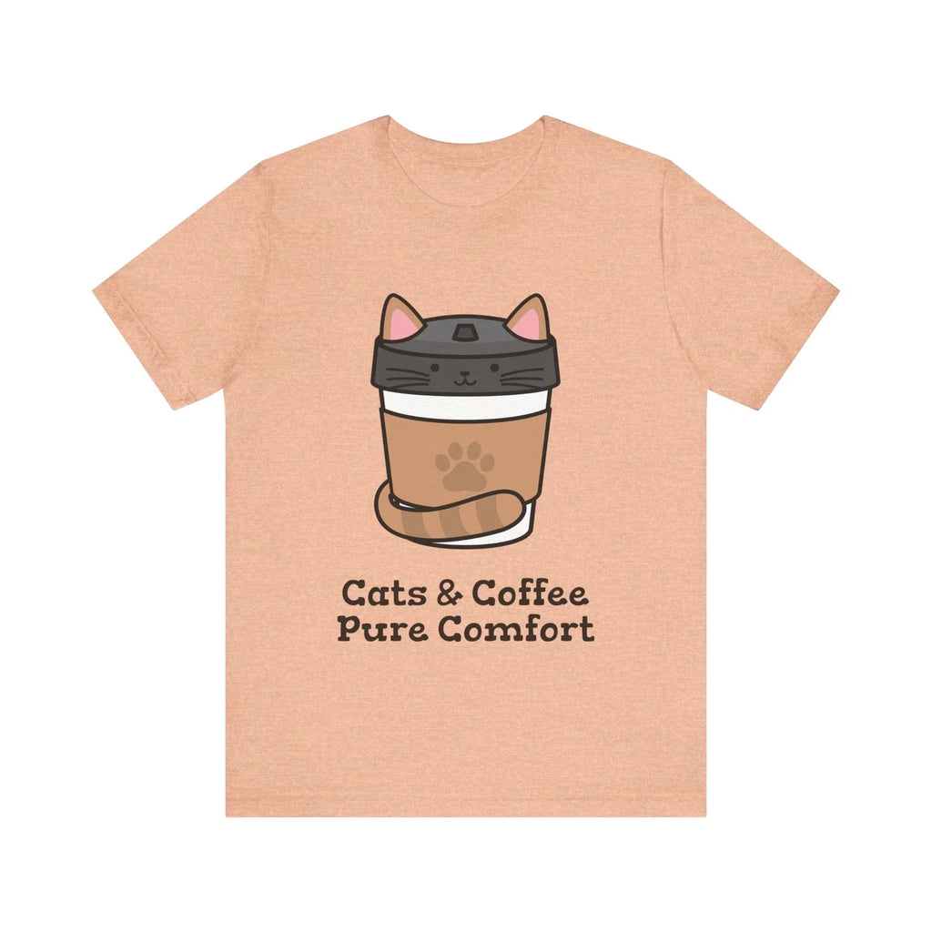 Cats and Coffee Pure Comfort Unisex Jersey Short - Adult & Kids T-Shirts, Sweatshirts & Hoodies apparel design preview 1