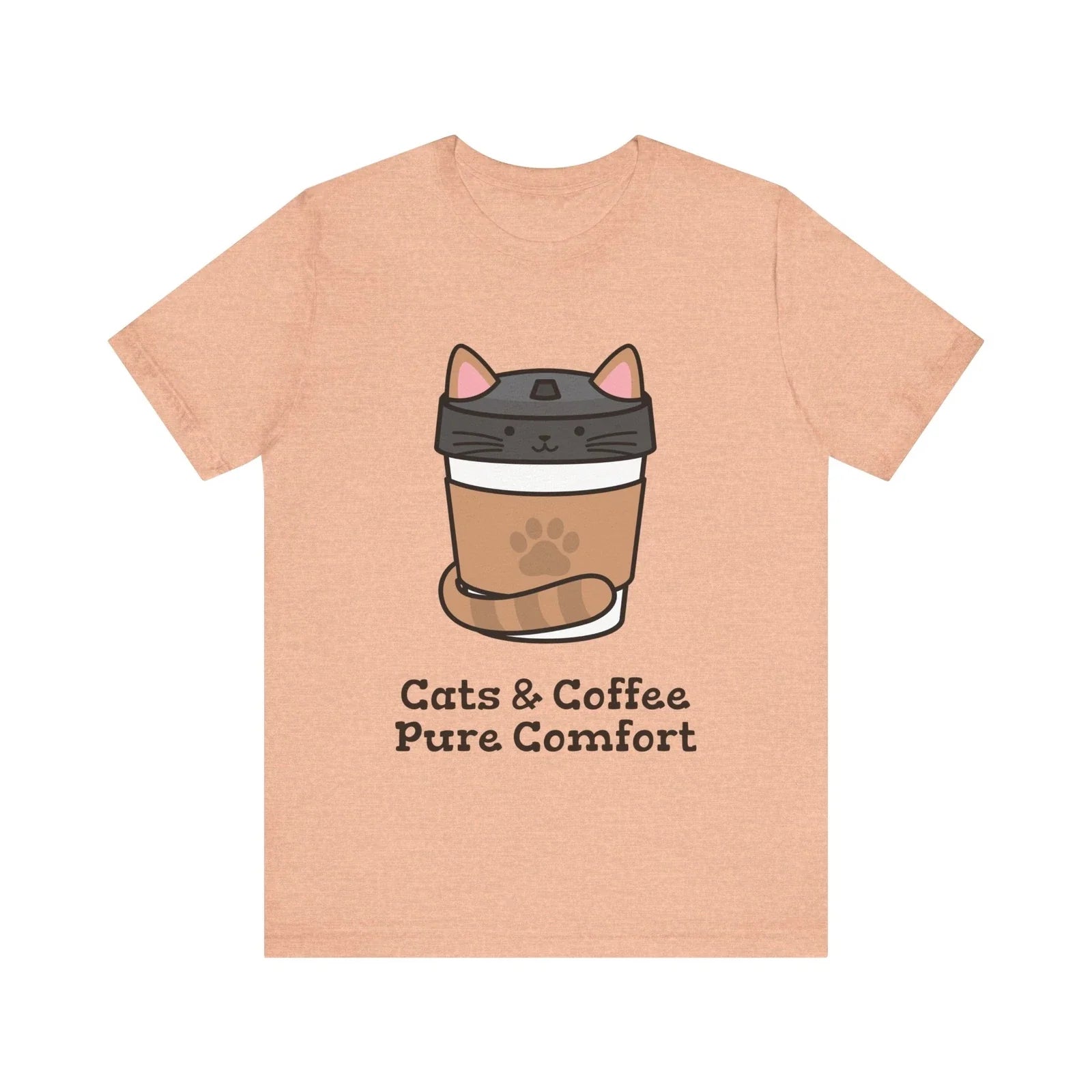 Cats and Coffee Pure Comfort Unisex Jersey Short - Adult & Kids T-Shirts, Sweatshirts & Hoodies apparel design preview 1
