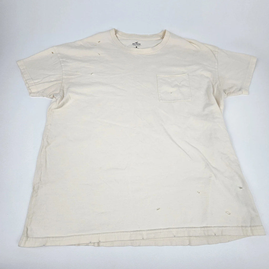 Hollister Pocket Mens Small White Distressed Grunge - Adult & Kids T-Shirts, Sweatshirts & Hoodies apparel design preview 1