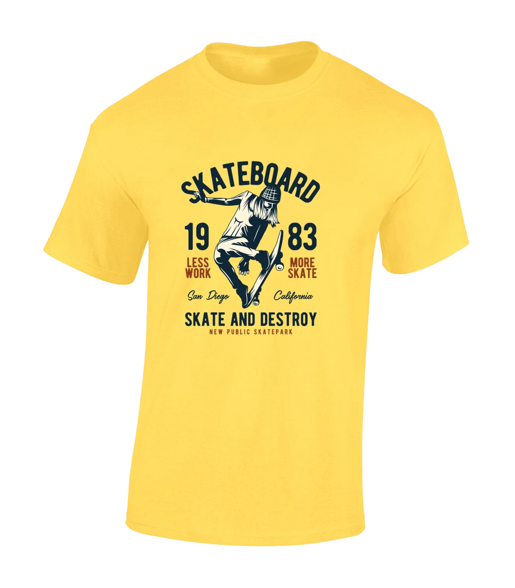 SKATEBOARD SKATE AND DESTROY MENS SKATER DESIGN COOL - Adult & Kids T-Shirts, Sweatshirts & Hoodies apparel design preview 1