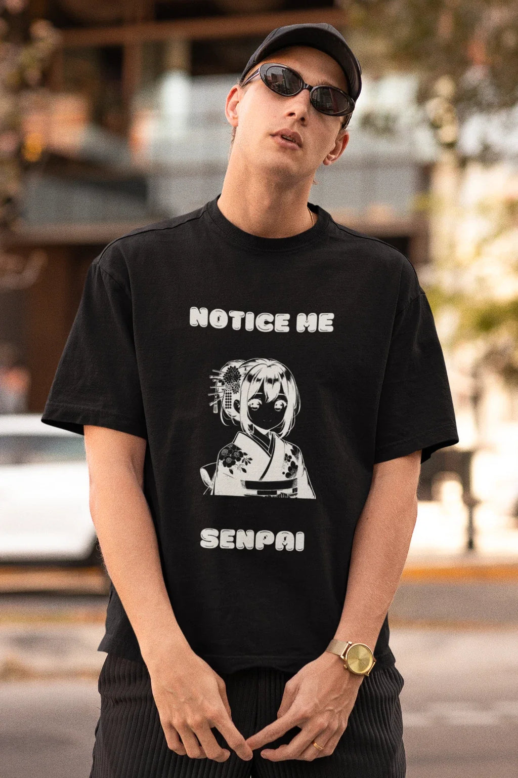 Anime Meme Notice Me Senpai - Adult & Kids T-Shirts, Sweatshirts & Hoodies apparel design preview 1