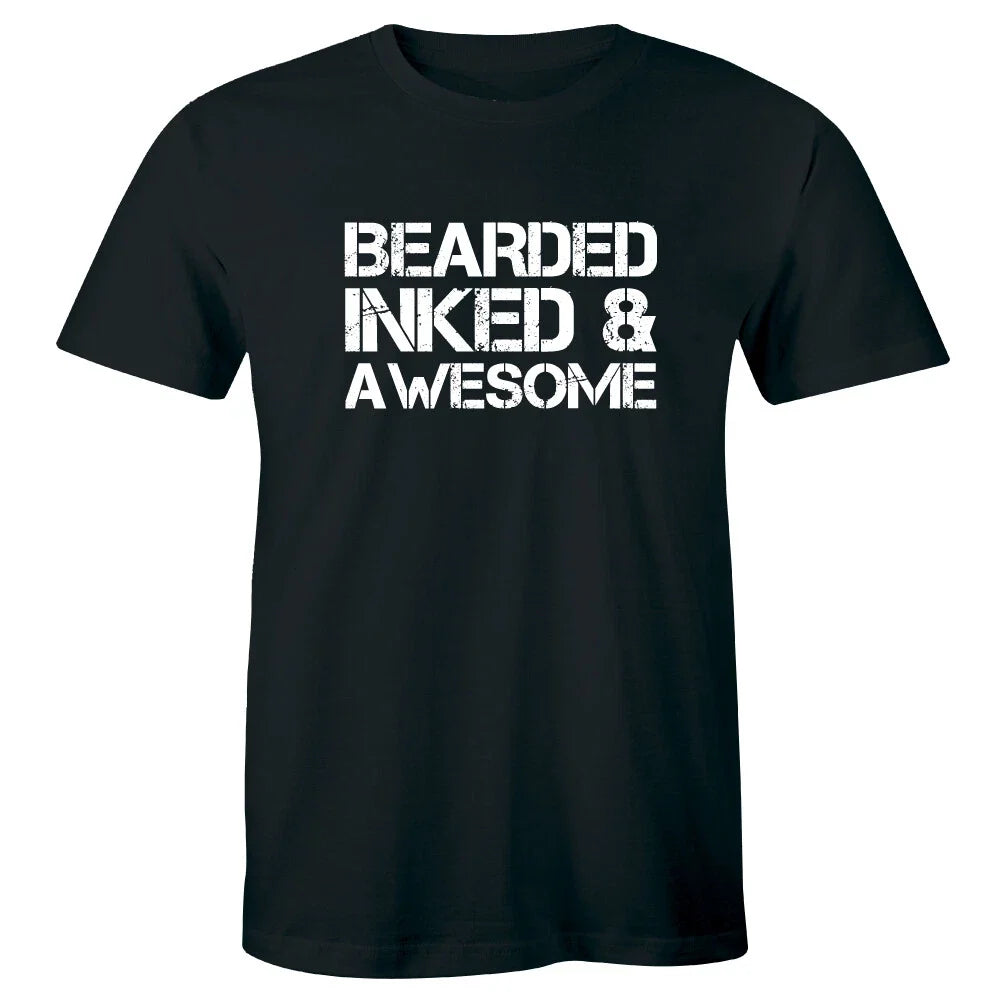 Bearded Inked and Awesome Crew Neck for Men Tattoo - Adult & Kids T-Shirts, Sweatshirts & Hoodies apparel design preview 1