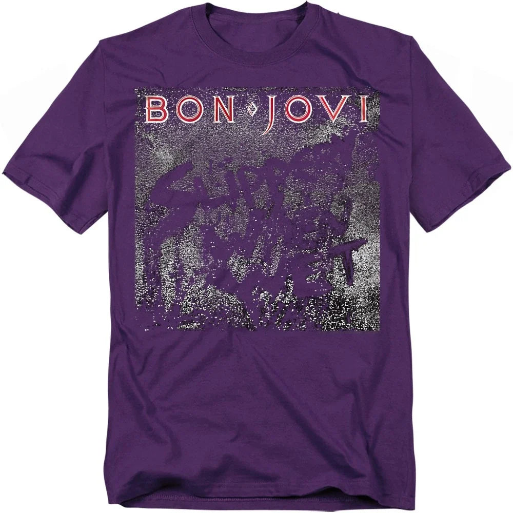 Bon Jovi Slippery Cover S-4XL, Purple - Adult & Kids T-Shirts, Sweatshirts & Hoodies apparel design preview 1