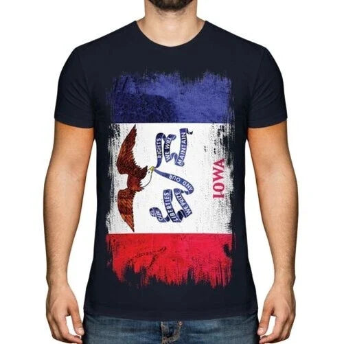 Iowa State Flag Grunge Mens Iowan Jersey Gift - Adult & Kids T-Shirts, Sweatshirts & Hoodies apparel design preview 1