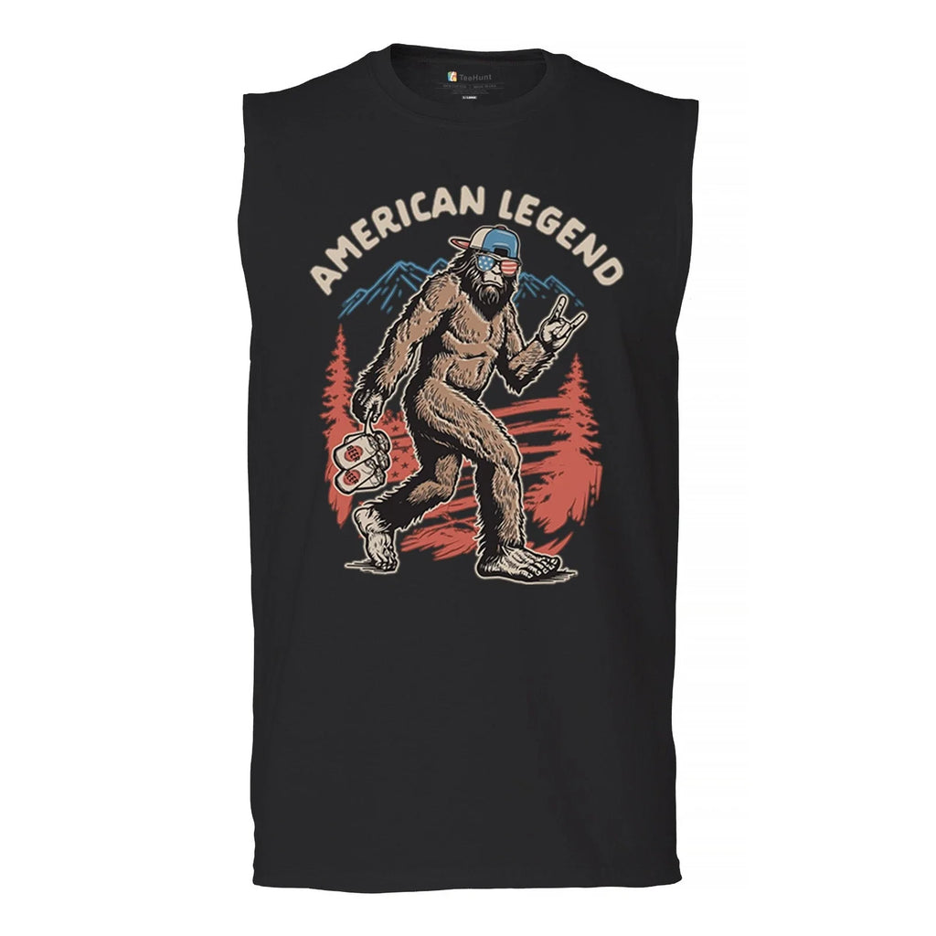 American Legend Bigfoot Muscle Patriot Funny - Adult & Kids T-Shirts, Sweatshirts & Hoodies apparel design preview 1