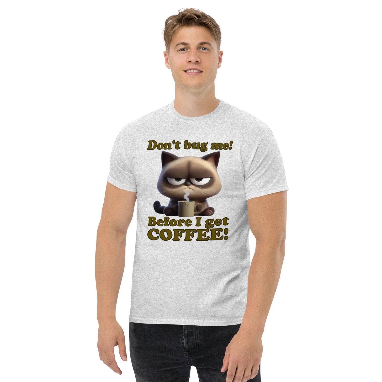 Grumpy Coffee Kitty - Adult & Kids T-Shirts, Sweatshirts & Hoodies apparel design preview 1